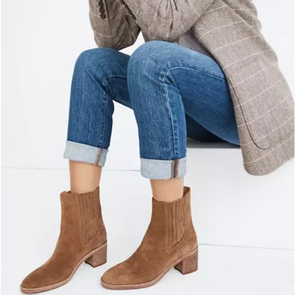 Madewell The Autumn High Chelsea Suede Boot Size 10